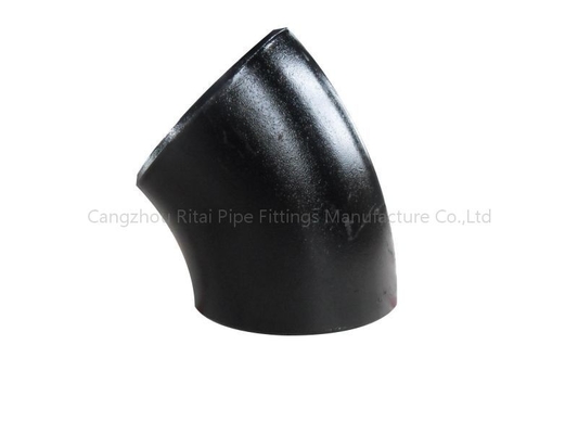 ASTM A234 WPB مواسير ملحومة من الصلب الكربوني Sch 40 Sch 80 90 درجة أسود